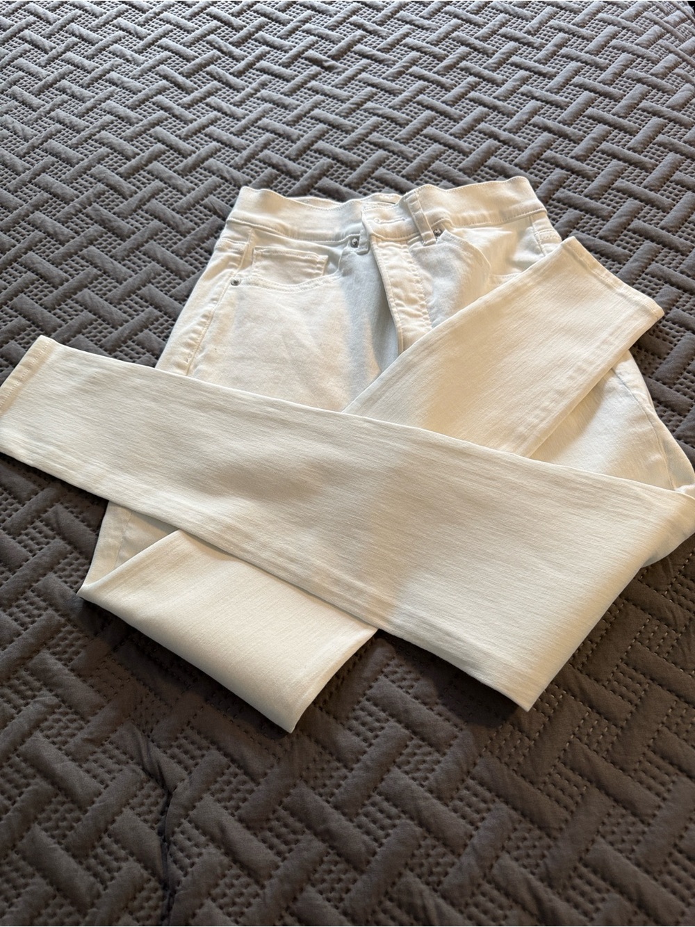 Express White Denim Jeans with Branded Waist Label